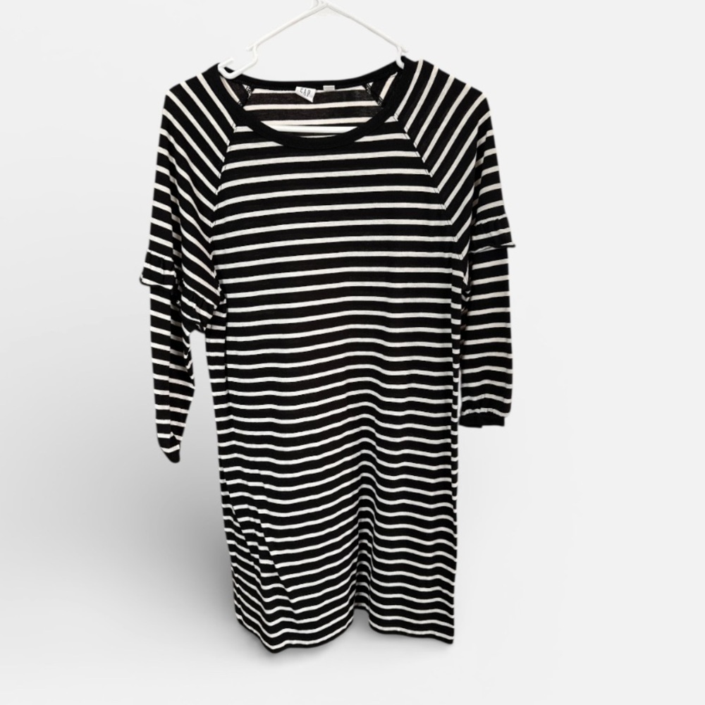 Gap Black and White Striped Dress size medium